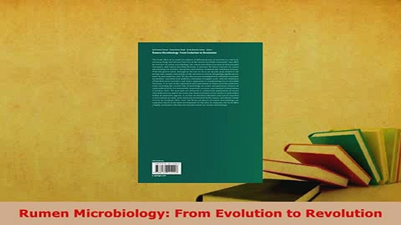 PDF  Rumen Microbiology From Evolution to Revolution PDF Book Free
