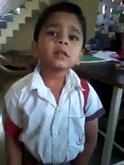 funny small boy telling  his cute story in hindi