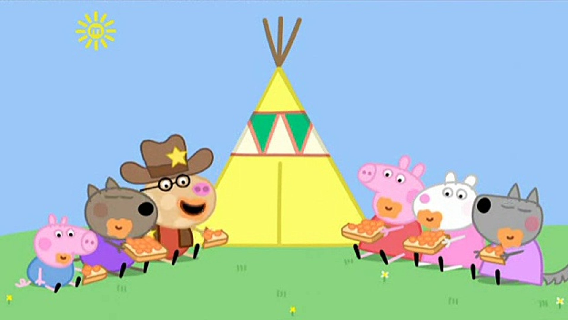 Peppa Pig. Pedro the Cowboy. Mummy Pig and Daddy Pig and George Pig
