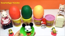 Play Doh Surprise Eggs Peppa Pig Mickey Mouse Clubhouse MINIONS - LEGO Spiderman Toys
