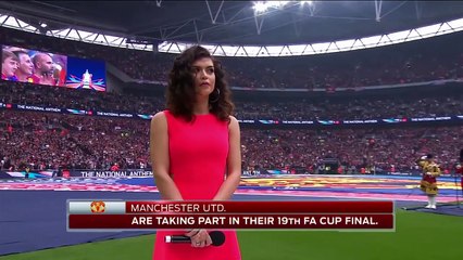 Awkward moment when you miss your cue to sing the national anthem: 2015-16 FA Cup