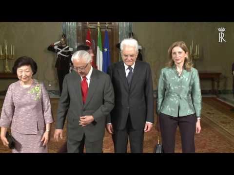 Roma - Mattarella riceve il Presidente della Repubblica di Singapore (23.05.16)