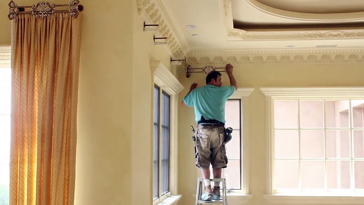 Tall Window Curtain Design - Crystal Drapery Hardware - Swarovski Crystal Elements