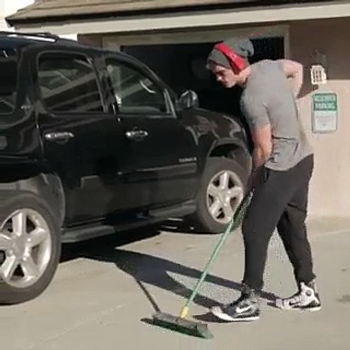 man and cat dance