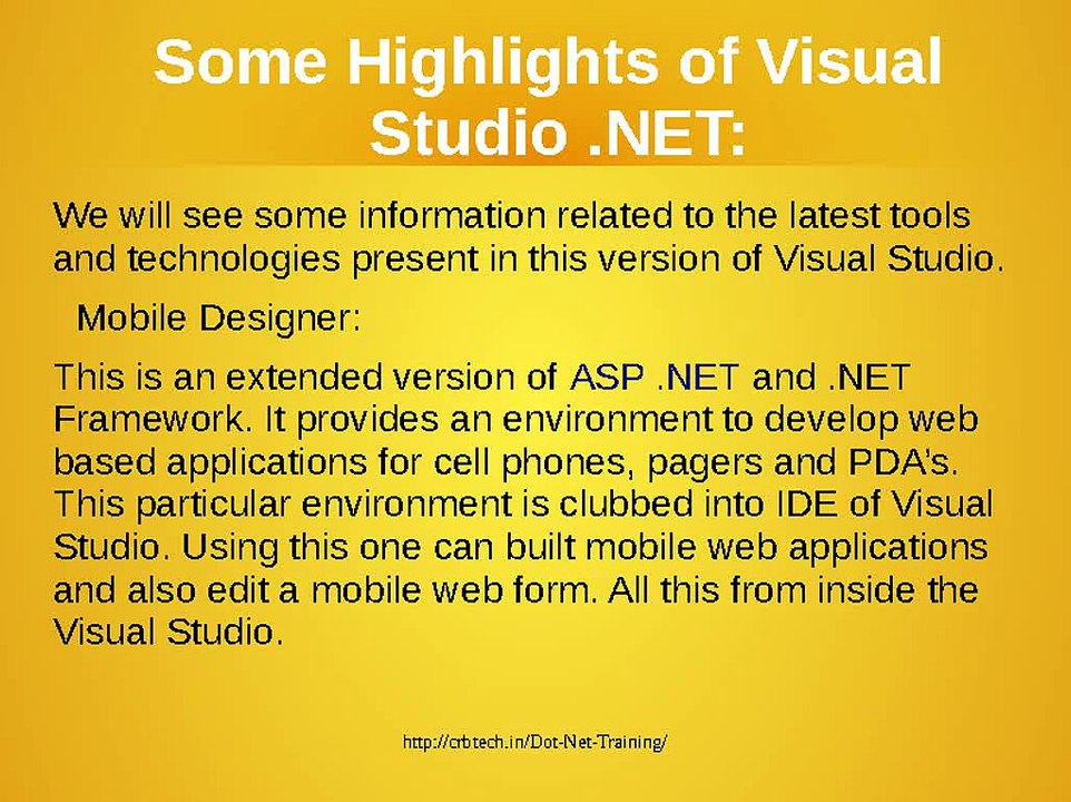 Visual Studio .NET Introduction