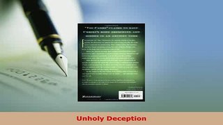 Read  Unholy Deception Ebook Free