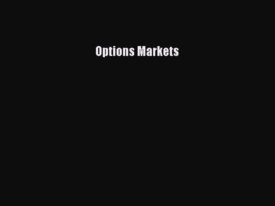 Read Options Markets PDF Free