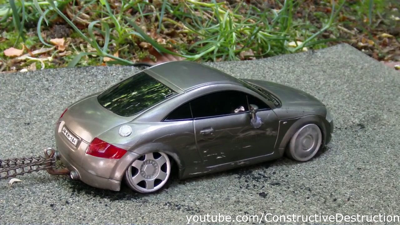 RC car burnout ends in flames