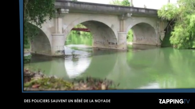 Des policiers plongent dans une rivière et sauvent un bébé de la noyade (Vidéo)