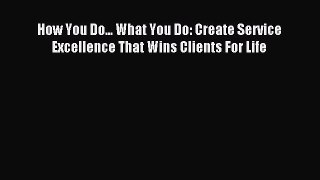 Read How You Do... What You Do: Create Service Excellence That Wins Clients For Life Ebook