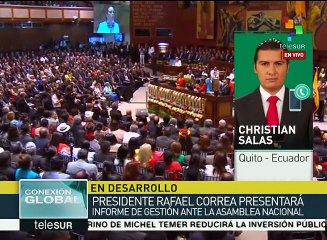 Acompañan diplomáticos del orbe a pdte. de Ecuador en su informe anual