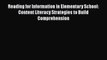 Read Reading for Information in Elementary School: Content Literacy Strategies to Build Comprehension