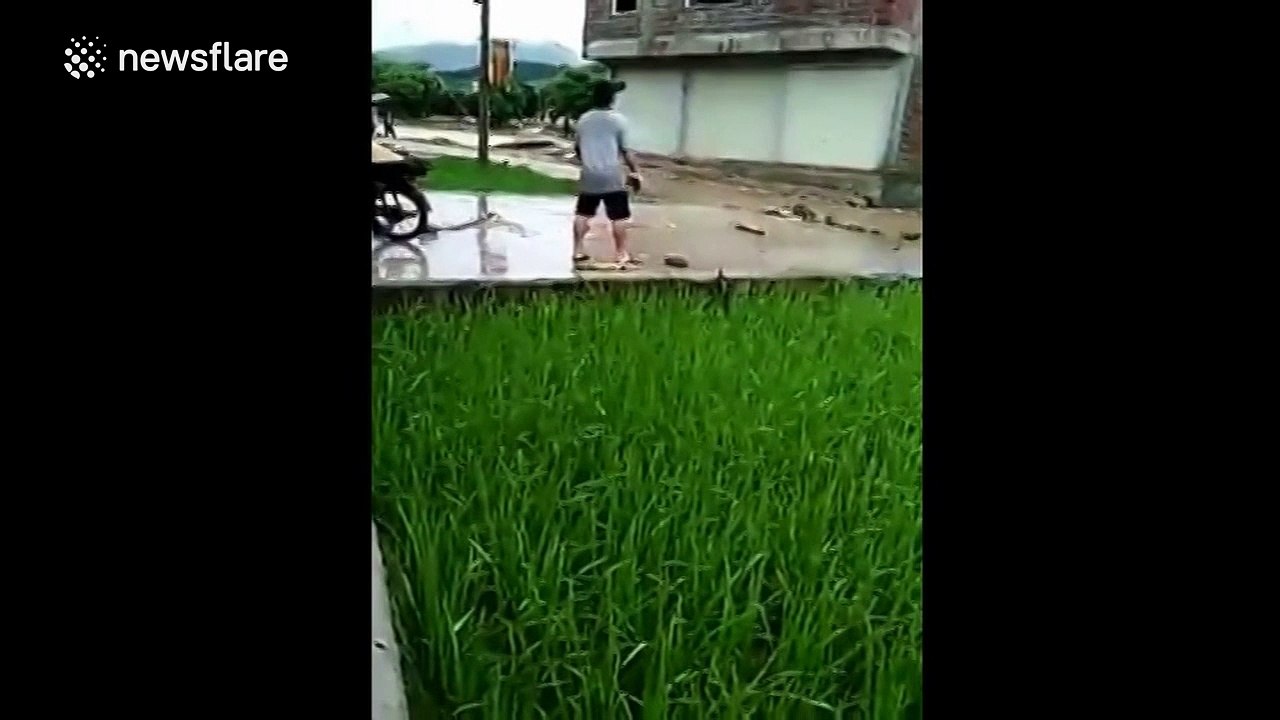 House collapses after being hit by floods