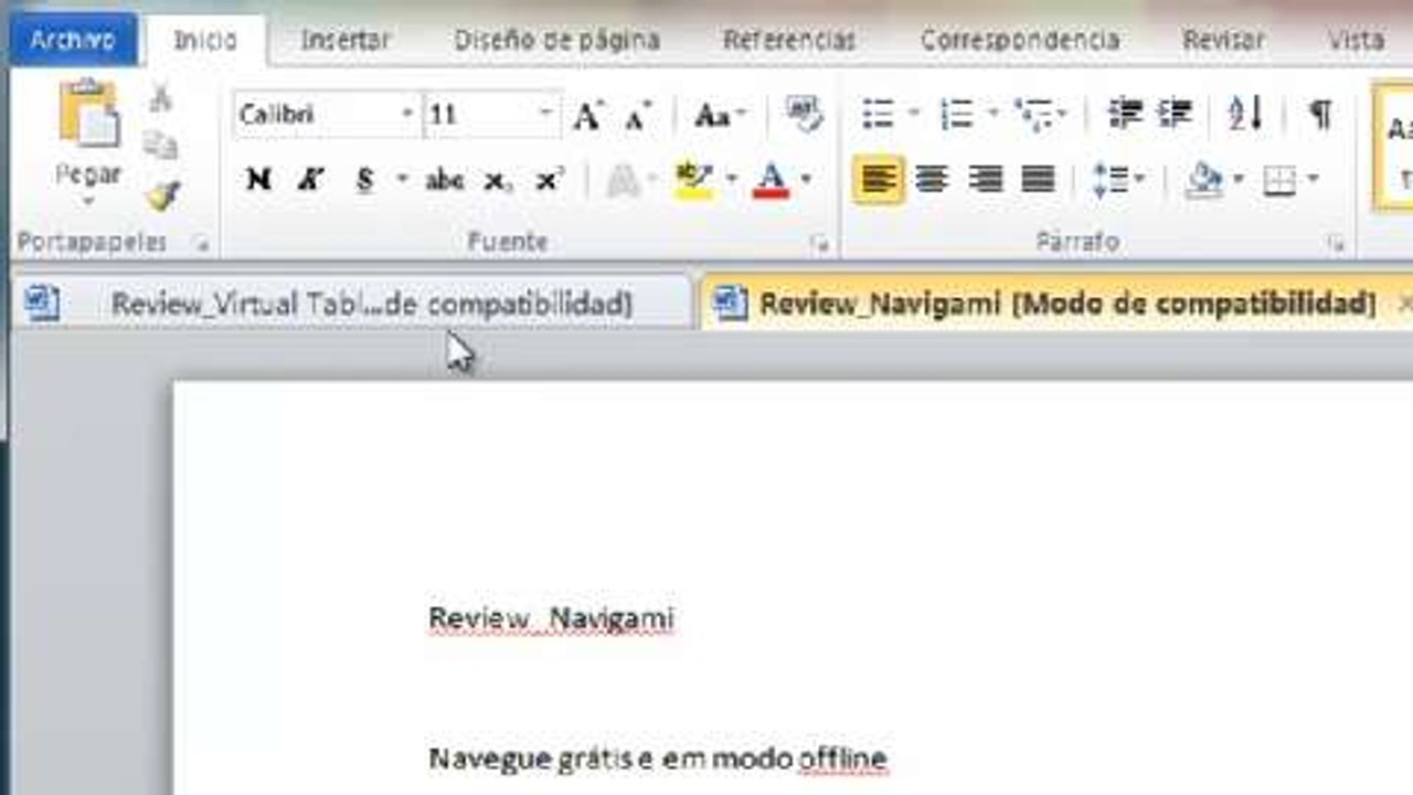Organize os documentos do Office em abas