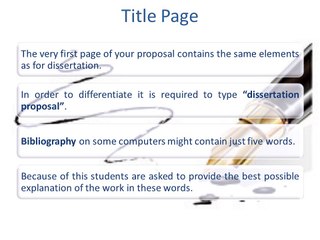 Format for Writing Dissertation Proposal
