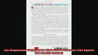 READ book  The Magnesium Solution for High Blood Pressure The Square One Health Guides Online Free