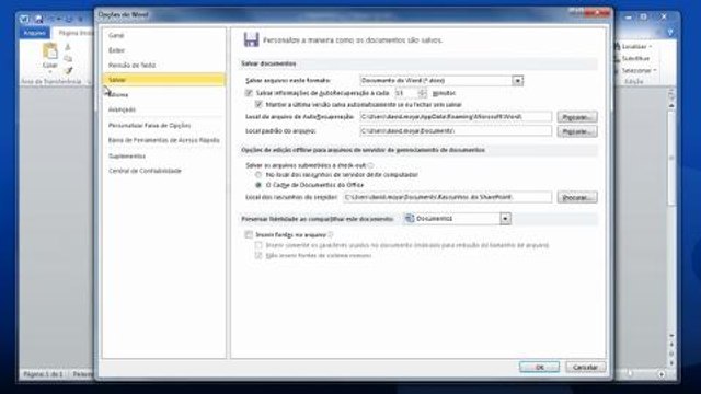 Como salvar documentos no Word automaticamente