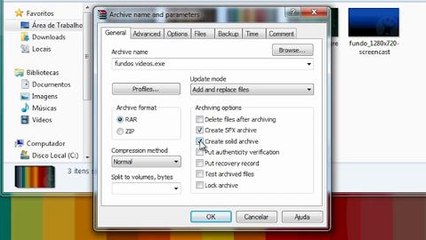 Criar um arquivo auto executável com o WinRAR