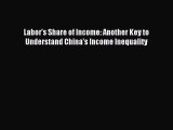 Download Labor's Share of Income: Another Key to Understand China's Income Inequality PDF Online