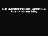 Read Saudi Government Revenues and Expenditures: A Financial Crisis in the Making Ebook Free