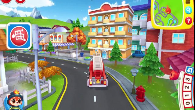 Мультики пожарные машины.Пожарная команда тушит пожар.