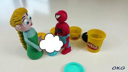 NewBorn Baby Minion! Spiderman Elsa Frozen PlAy DOh Stop Motion Animation For Kids