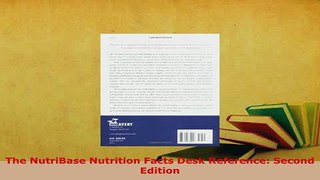 Download  The NutriBase Nutrition Facts Desk Reference Second Edition Ebook Free
