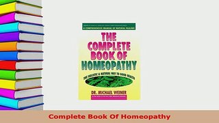 Read  Complete Book Of Homeopathy Ebook Free