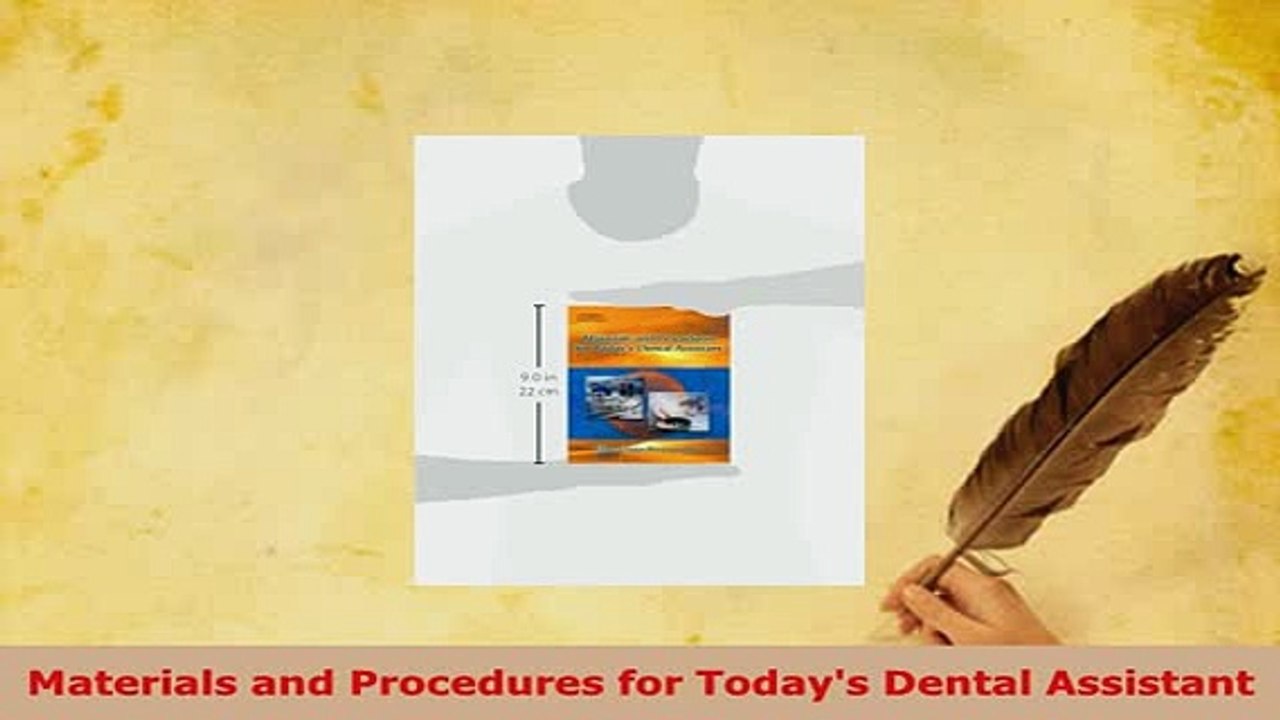 PDF  Materials and Procedures for Todays Dental Assistant  Read Online