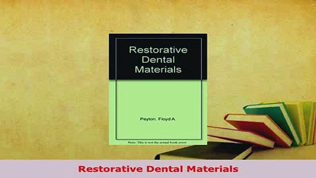 PDF Restorative Dental Materials Free Books