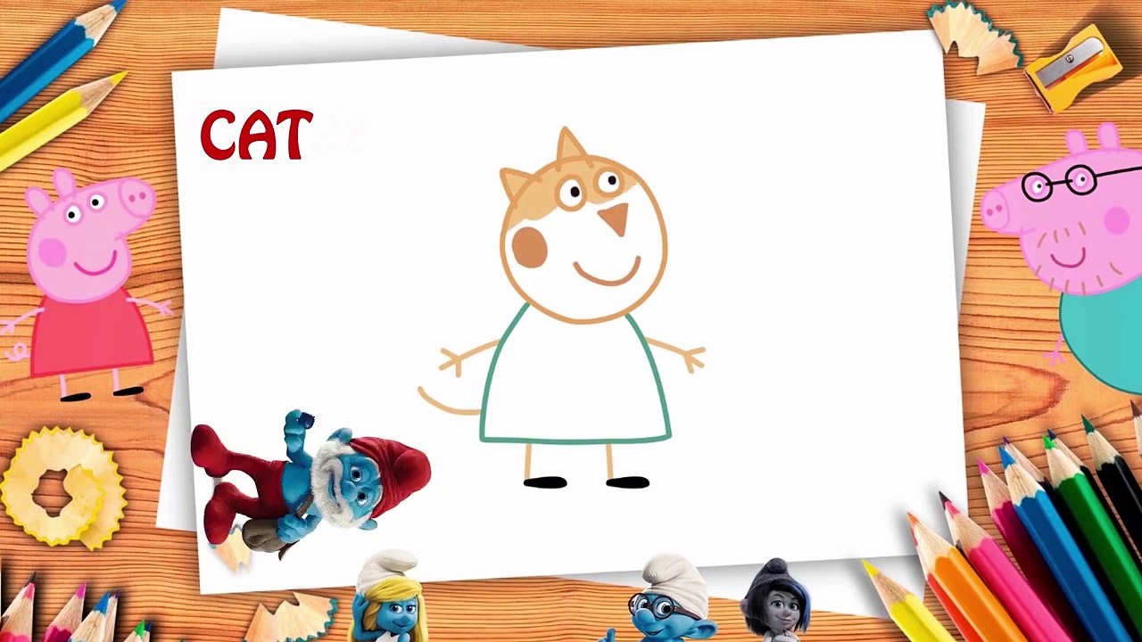 Peppa Pig #Peppa Family#George fell injected and transforms Smurfs Finger Family Nursrey Rhymes Lyri