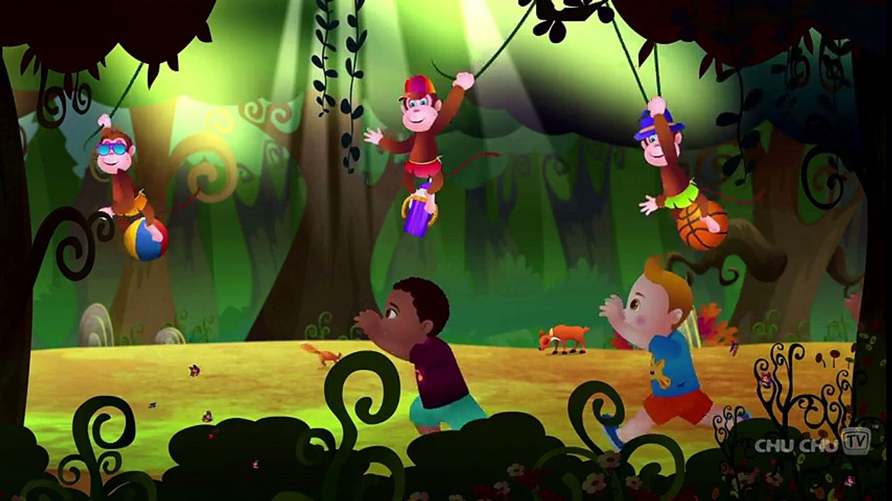 Five Little Monkeys Jumping On The Bed - Nursery Rhymes Karaoke Songs   ChuChu TV Rock  n  Roll