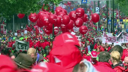 Protestan en Bélgica por medidas de austeridad