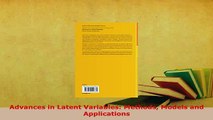 Read  Advances in Latent Variables Methods Models and Applications Ebook Free