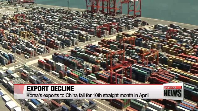Korea's exports to China fall for 10th straight month in April