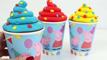 Peppa Pig Ice Cream Surprise Toys Play Doh Rainbow Ice Cream Juguetes de Peppa Pig Toy Videos