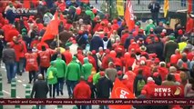 Belgian workers took to the streets over austerity measures
