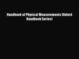 Download Handbook of Physical Measurements (Oxford Handbook Series) Free Books