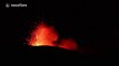 Timelapse of Mount Etna erupting