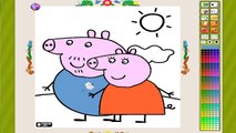Peppa Pig Colouring Pages - Mommy and Daddy Pig Colouring Game