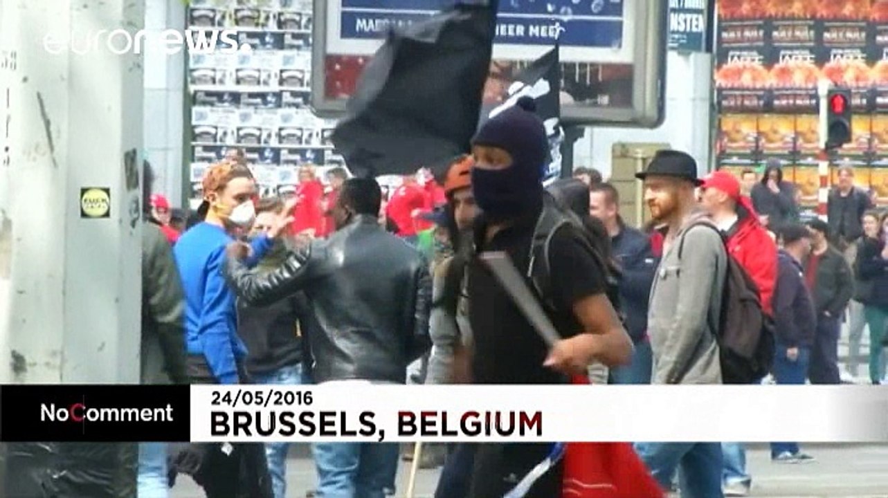 Protest against austerity in Belgium