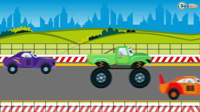 Car Cartoons. Racing Cars with Monster Truck. Tow Truck in the mountains. Season 2. Episode 25