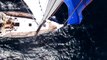 15 knots boat speed seen from the mast top (video 2)