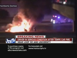 Driver hurt in massive car fire on Loop 101