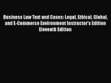 [PDF] Business Law Text and Cases: Legal Ethical Global and E-Commerce Environment Instructor's