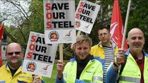 Trabajadores del acero protestan en Londres para 