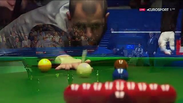 UNBELIEVABLE LUCK ! -PERFECT- Break by Barry Hawkins - 2016 World Snooker Championship QF