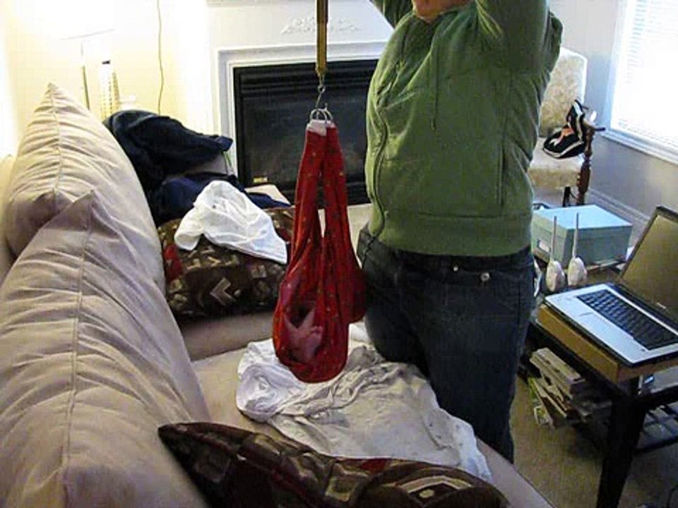 Baby Mason gets weighed at 10 days old