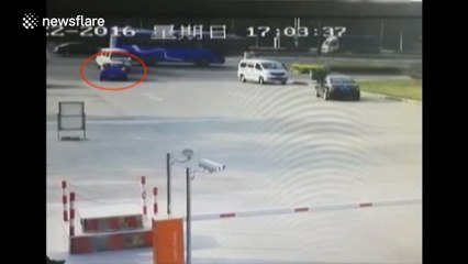 Petrol tanker crashes and causes large fire