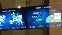 La Bolsa española supera los 9.100 puntos tras subir el 2,32%